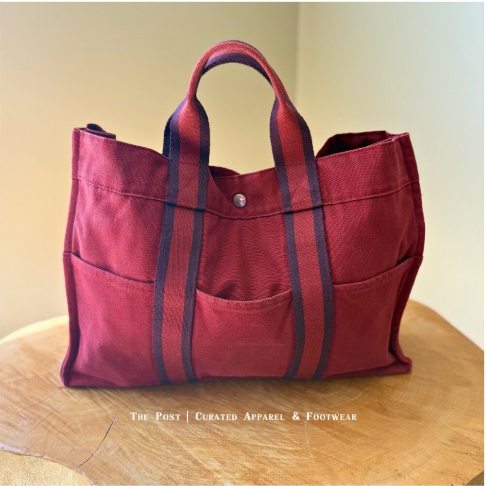 Hermès 🏷️  Canvas Rectangular Tote (Fourre-Tout / Herline)